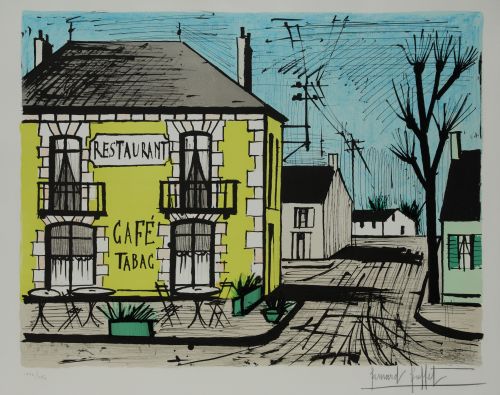 BERNARD BUFFET, "Le café restaurant à Roger", 1985, Litogra