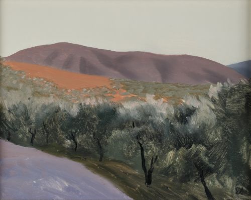 EBERHARD SCHLOTTER, "Paisaje", Óleo sobre tabla