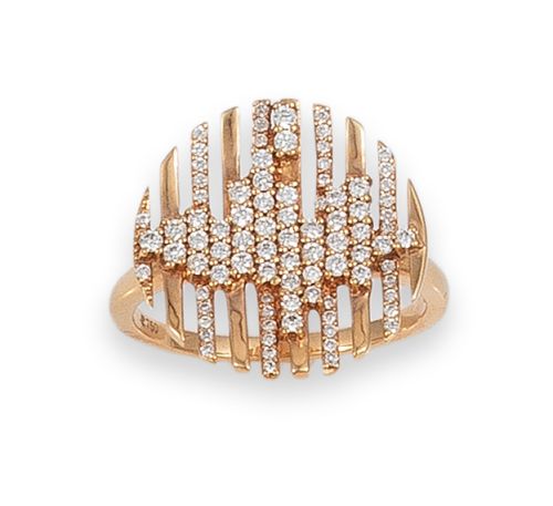 SORTIJA EN ORO ROSA CON DIAMANTES