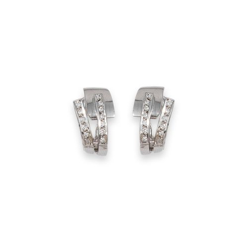 PENDIENTES DE ORO BLANCO CON DIAMANTES 