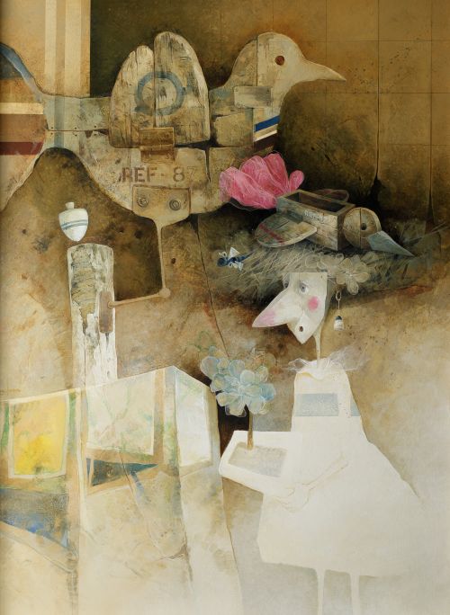 MANUEL  LÓPEZ HERRERA, "Paloma de juguete", Óleo sobre lien