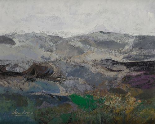JOSE VEGA OSSORIO, "Paisaje", Óleo sobre tablex