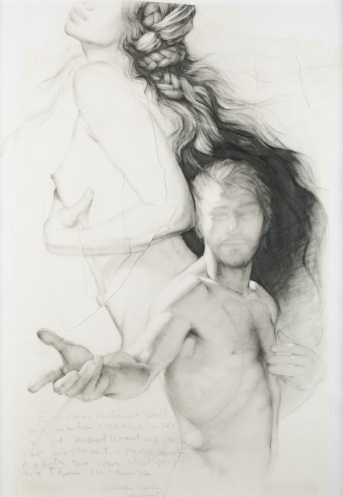 JOAN CASTEJÓN, "A Ausiàs March", 1997, Carboncillo y collag