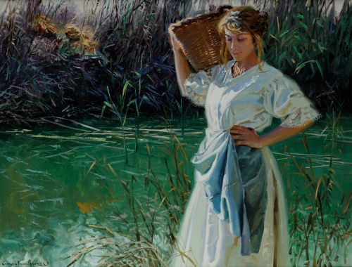 JUAN GONZALEZ ALACREU, "Albufera", Óleo sobre lienzo