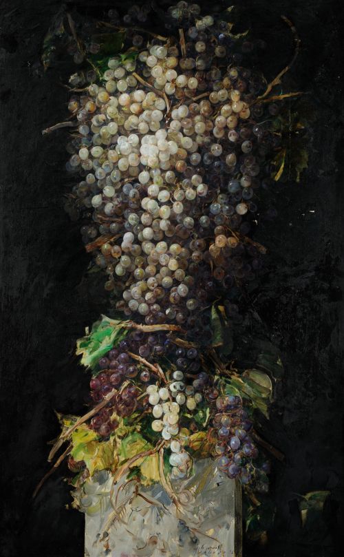 VICENTE PERIS, "Uvas", 1991, Óleo sobre lienzo