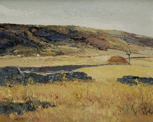 TOMÁS COZAR, "Campos de Baeza y trigales", 1971, Óleo sobre