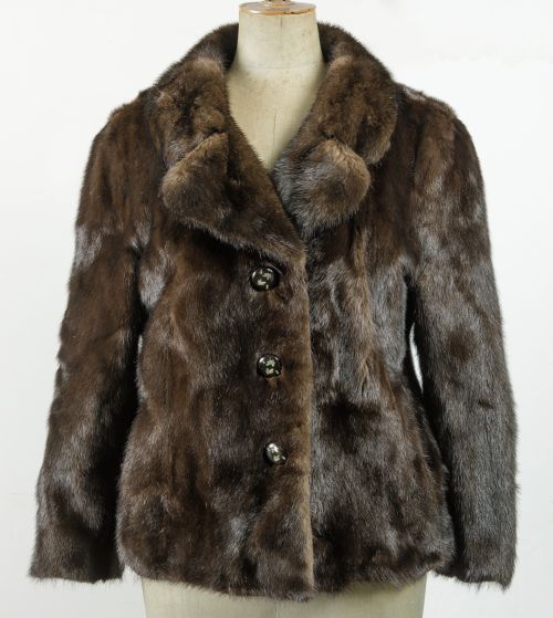 Chaqueta de lomos de visón marrón