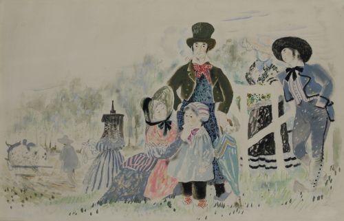ANTONI CLAVÉ, "Le Peuvre Laboureur", 1942, Gouache y acuare