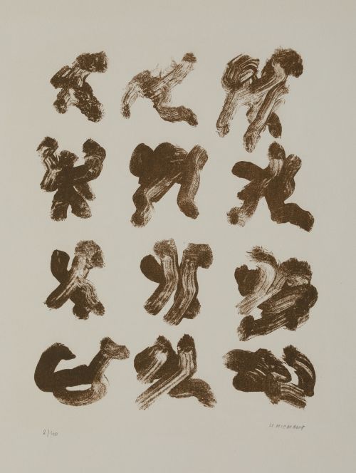 HENRI MICHAUX, "Sin título", Litografía sobre papel 