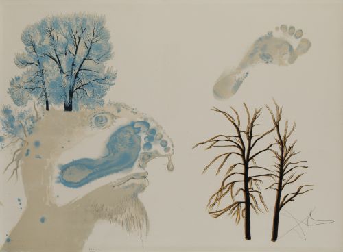SALVADOR DALÍ  , "Les Saisons, invierno", 1972, Aguafuerte