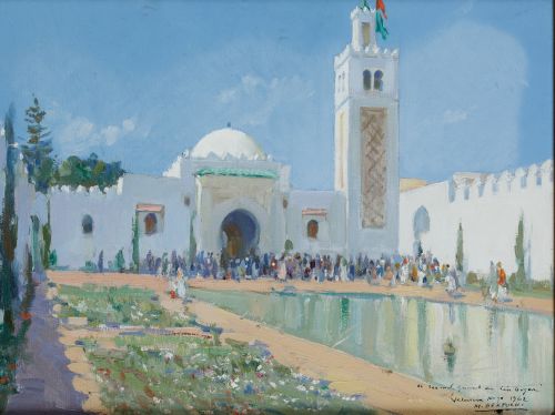 MARIANO  BERTUCHI, "Vista del pabellón marroquí de la XX Fe