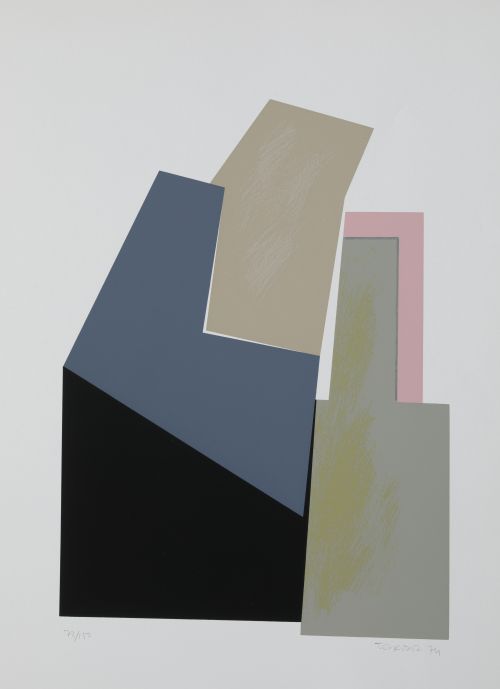 JORDI TEIXIDOR, "Sin título", 1974, Cinco serigrafías sobre