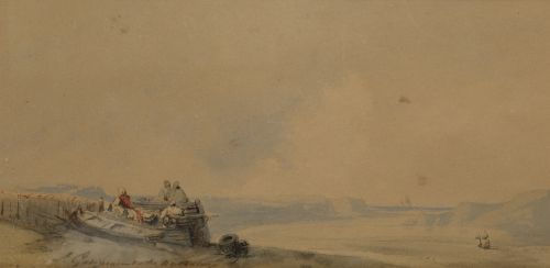 L. GODINEAU DE LA BRETONNIERE , "Paisajes costeros", 1865,