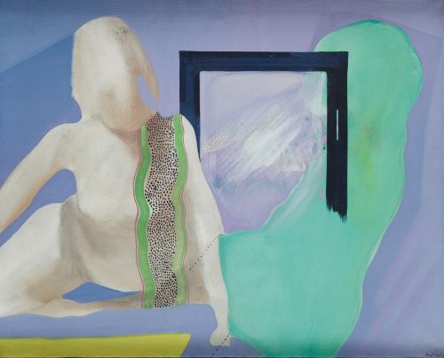 RAFAEL  BARTOLOZZI , "La franja verde", 1969, Óleo sobre li