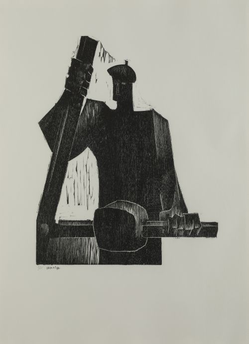 AGUSTÍN IBARROLA, "Sin título", Xilografía sobre papel