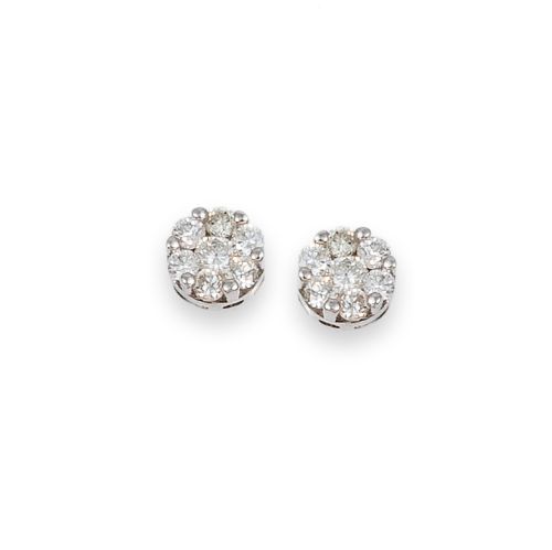 DORMILONAS ORO BLANCO Y BRILLANTES 