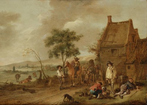 PHILIPS WOUWERMAN, "Campesinos descansando en una posada",