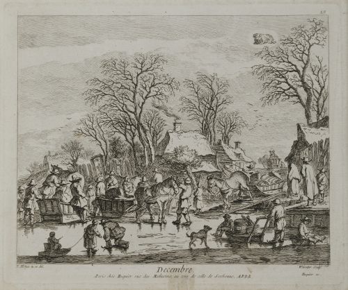 PIETER DE MOLIJN, "Los doce meses del año", Doce grabados a