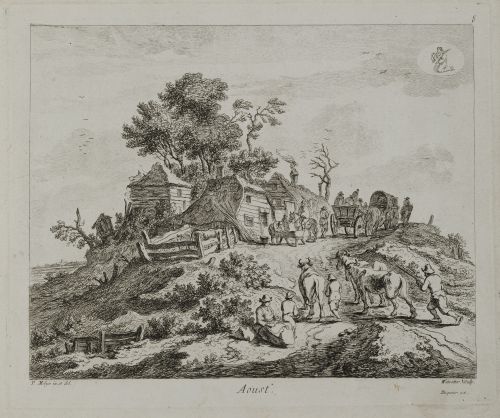 PIETER DE MOLIJN, "Los doce meses del año", Doce grabados a