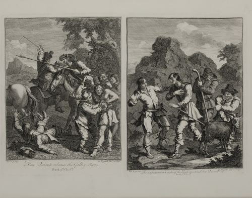 WILLIAM HOGARTH , "Seis episodios del Quijote", Seis grabad