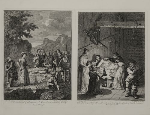 WILLIAM HOGARTH , "Seis episodios del Quijote", Seis grabad
