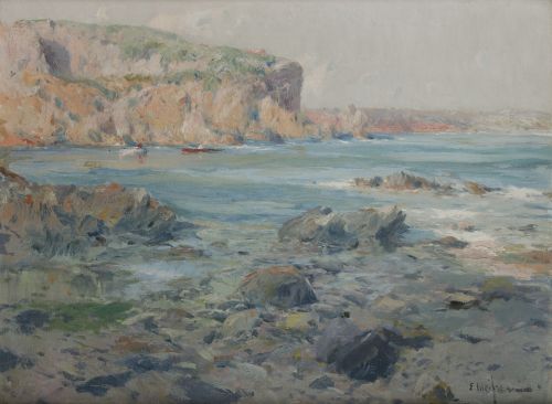 ELISEO MEIFRÉN Y ROIG, "Paisaje costero", Óleo sobre lienzo