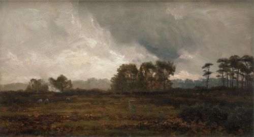 CHARLES SMITH, "Paisaje", Óleo sobre cartón