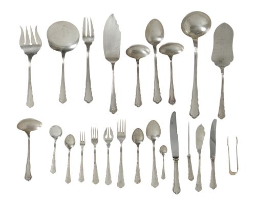 Cubertería de plata española ley 916, modelo ingletado