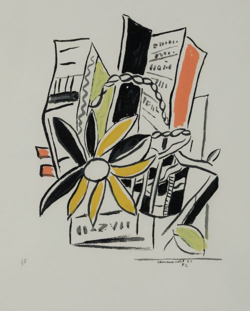 FERNAND LEGER (DESPUÉS), "Fleur et livres à Chevreuse", Ser