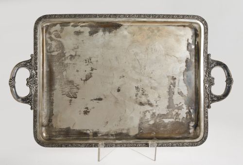 Bandeja de plata contrastada, platería Agruña, España, S.XX