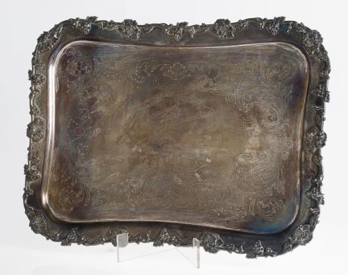 Bandeja de plata contrastada, platería López, España, S.XX