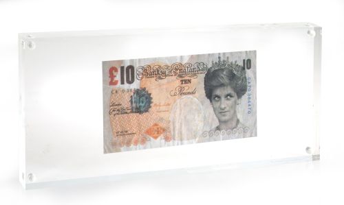 BANKSY, "Di-Faced Tenner", 2004, Offset litográfico sobre p