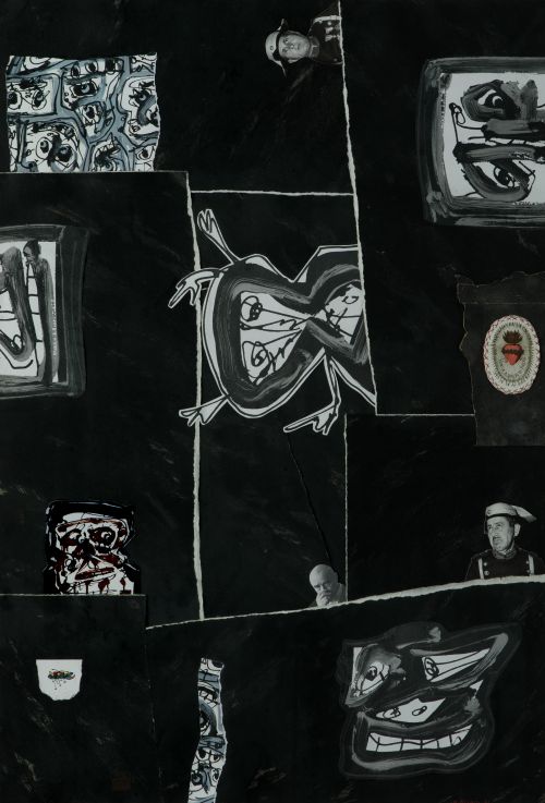 ALFREDO ALCAÍN, "Alrededor de Saura". 2001, Gouache sobre