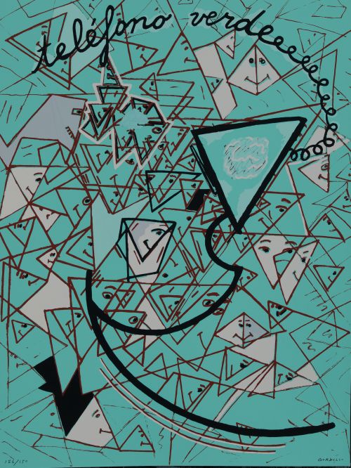 LUIS GORDILLO, "Teléfono verde", Serigrafía sobre papel