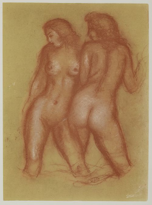 ARÍSTIDE MAILLOL, "Desnudos femeninos", Litografía sobre pa