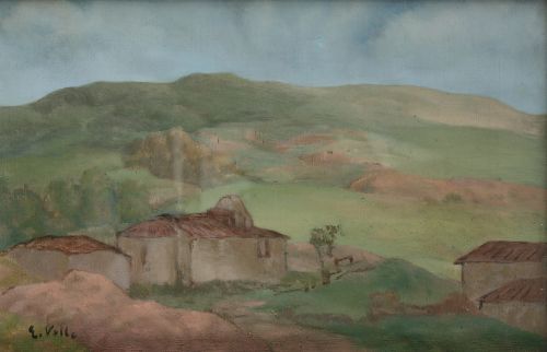 EVARISTO VALLE, "Paisaje", Óleo sobre lienzo
