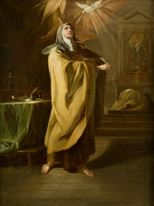 CORRADO GIAQUINTO, "Santa Teresa de Ávila", Óleo sobre lien