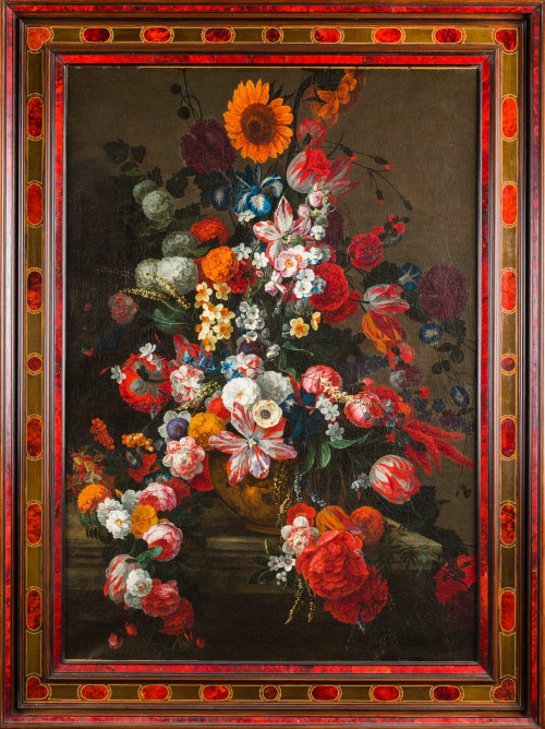 HIERONYMUS GALLE "EL VIEJO", "Vaso con flores", h.1670, Óle