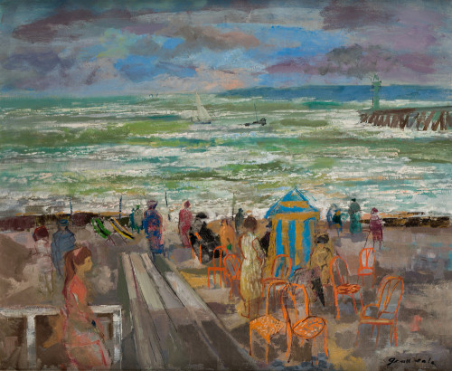 EMILIO GRAU SALA, "Deauville" 1966-67, Óleo sobre lienzo