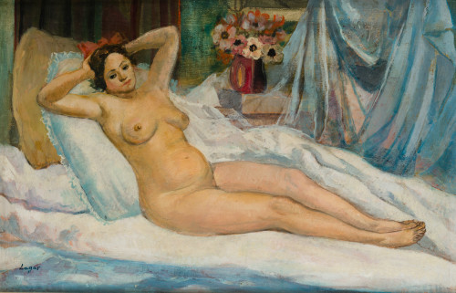 CELSO LAGAR, "Desnudo femenino", Óleo sobre lienzo