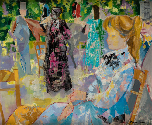 EMILIO GRAU SALA, "Paddock", 1961, Óleo sobre lienzo