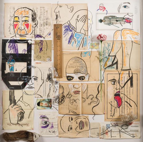 CARMEN CALVO, "L&#39;Espirit V", 1999, Collage sobre tela y mad