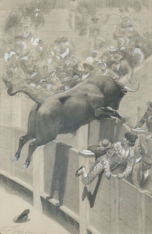 DANIEL PEREA ROJAS Burgos (1834) / Madrid (1909) "Bull jump