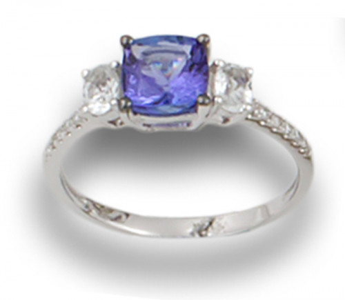 SORTIJA ORO DIAMANTES TANZANITA 35