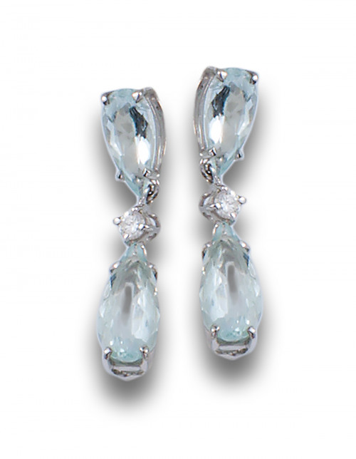 PENDIENTES LARGOS AGUAMARINA