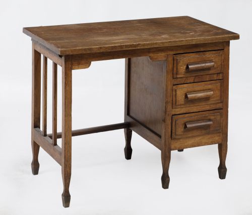 Mesa escritorio de roble, ppios S.XX
