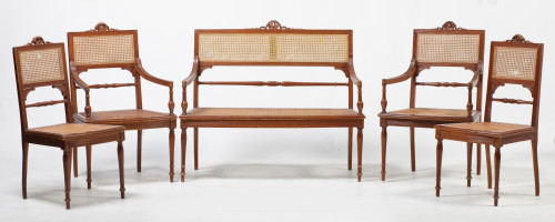 Canapé, dos butacas y dos sillas, España, c. 1910