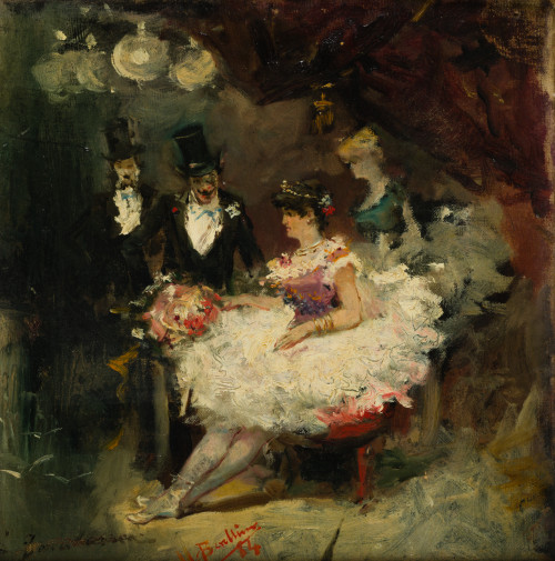 MARIANO  BENLLIURE, "Bailarinas", 1884, Óleo sobre lienzo