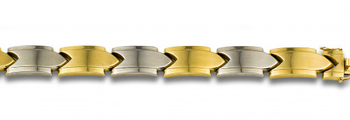 BRAZALETE ORO AMARILLO Y BLANCO