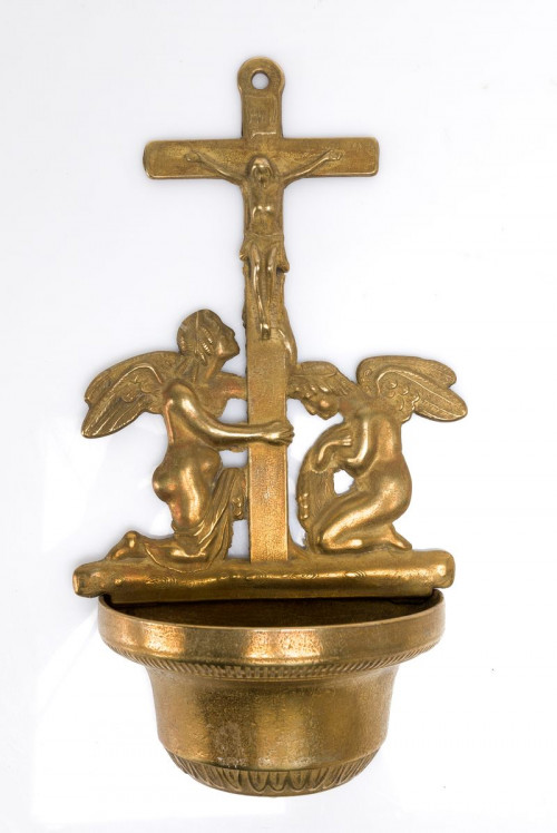 Benditera de bronce dorado, España, med.S.XX.